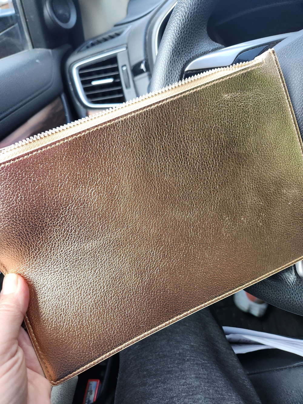 Tom Ford Metallic Gold Cosmetic Pouch - Picture 3 of 4